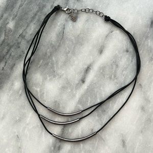 SILPADA Black Leather 3 Cord Sterling Silver 18" Necklace